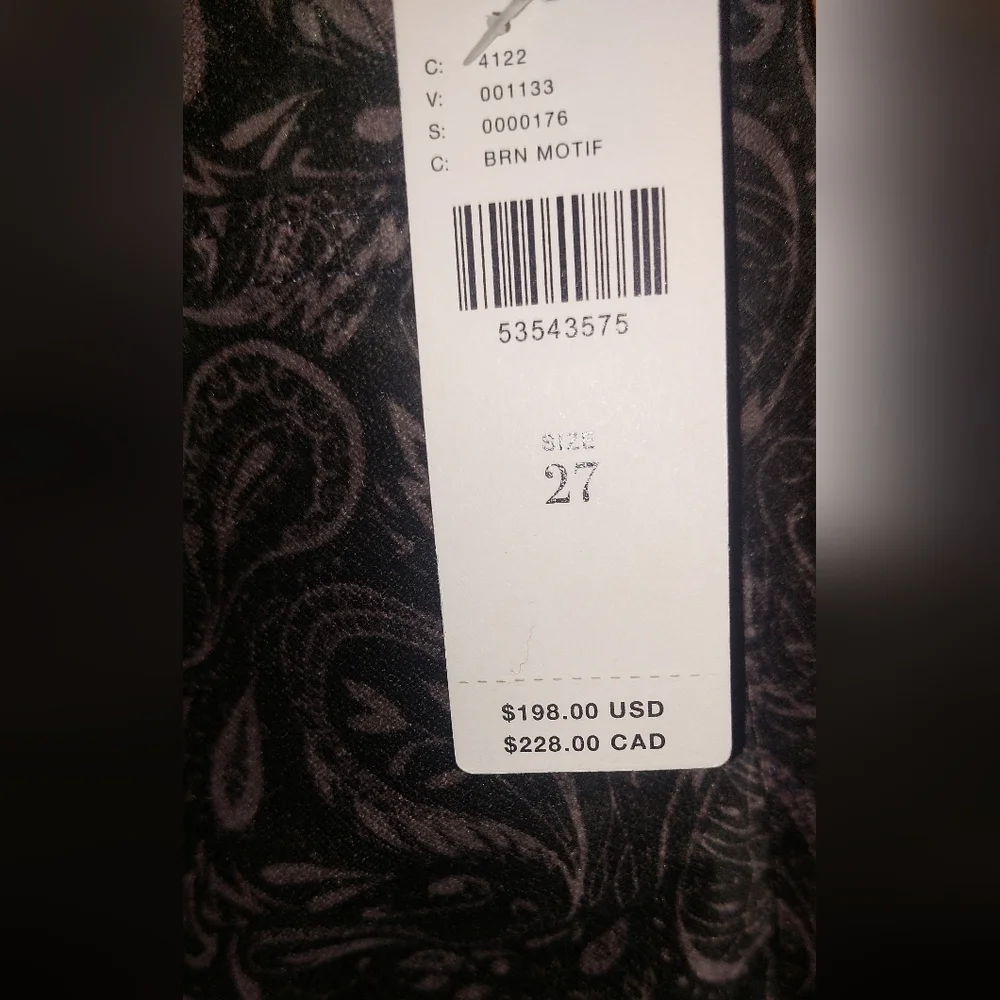Anthropologie AG The Stevie Velvet High Rise Skinny Jeans Paisley Print - Picture 12 of 12